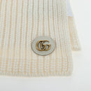 GUCCI Scarf Cashmere Ivory Gold Tone 773426 Auth BA15459V-4