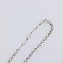 SAINT LAURENT Necklace Metal Silver Green Auth BA15462-13