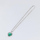 SAINT LAURENT Necklace Metal Silver Green Auth BA15462-2
