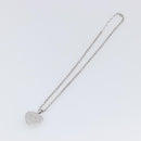 SAINT LAURENT Necklace Metal Silver Green Auth BA15462-8