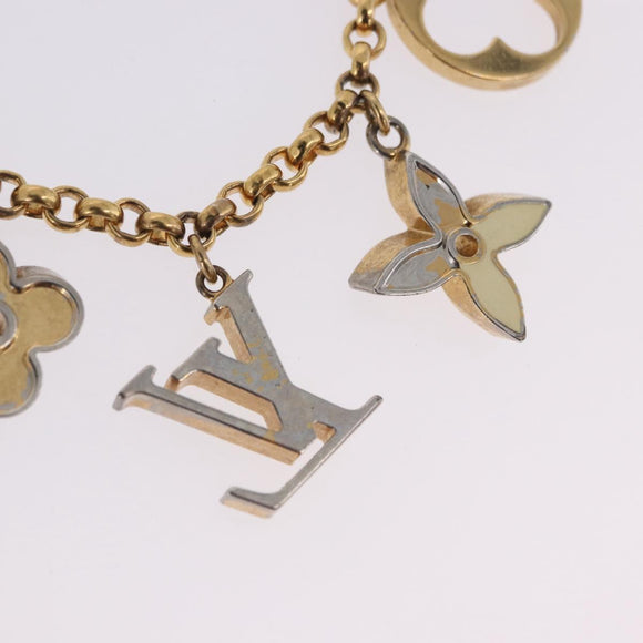 LOUIS VUITTON Fleur de Monogram Charm Metal Gold Tone LV Auth BA15463