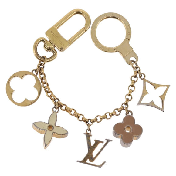 LOUIS VUITTON Fleur de Monogram Charm Metal Gold Tone LV Auth BA15463
