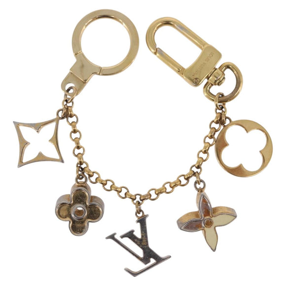 LOUIS VUITTON Fleur de Monogram Charm Metal Gold Tone LV Auth BA15463