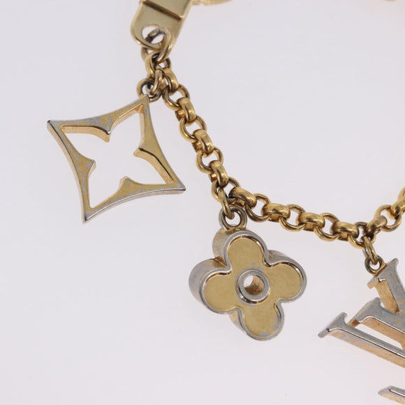 LOUIS VUITTON Fleur de Monogram Charm Metal Gold Tone LV Auth BA15463