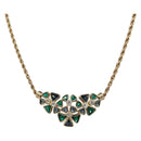 Christian Dior Necklace Metal Gold Tone Green Auth BA15465V-1