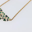 Christian Dior Necklace Metal Gold Tone Green Auth BA15465V-12
