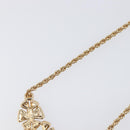 Christian Dior Necklace Metal Gold Tone Green Auth BA15465V-15