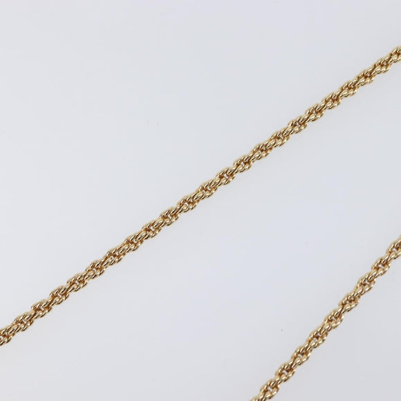 Christian Dior Necklace Metal Gold Tone Green Auth BA15465V
