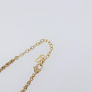 Christian Dior Necklace Metal Gold Tone Green Auth BA15465V-18