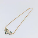 Christian Dior Necklace Metal Gold Tone Green Auth BA15465V-2