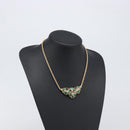 Christian Dior Necklace Metal Gold Tone Green Auth BA15465V-25