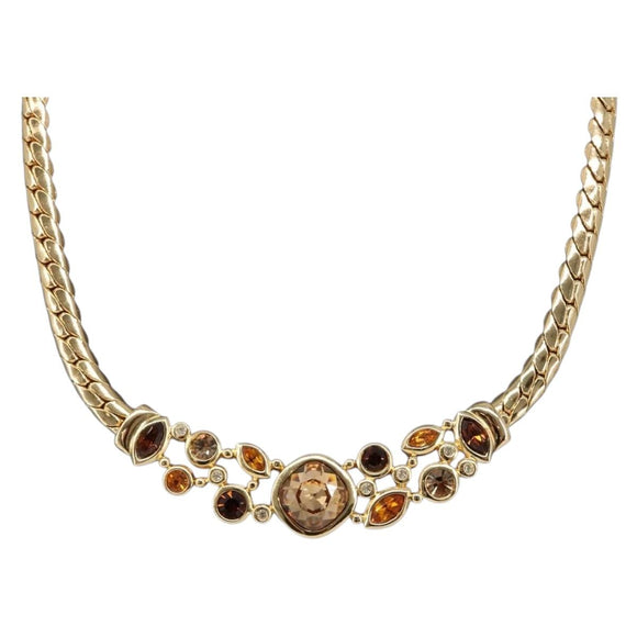 Christian Dior Necklace Metal Gold Tone Auth BA15466V