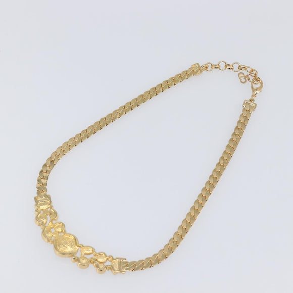 Christian Dior Necklace Metal Gold Tone Auth BA15466V