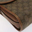 GUCCI GG Canvas Shoulder Bag Brown Gold Auth BA1547-9