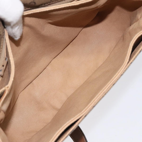 GUCCI GG Canvas Shoulder Bag Brown Gold Auth BA1547