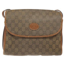 GUCCI GG Canvas Shoulder Bag Brown Gold Auth BA1547-13