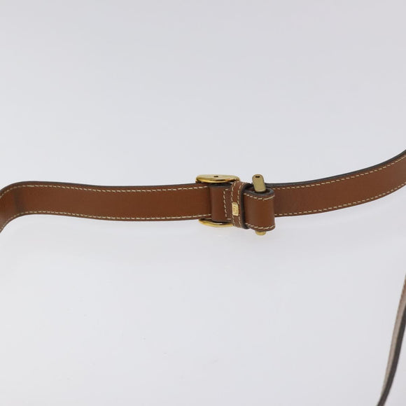 GUCCI GG Canvas Shoulder Bag Brown Gold Auth BA1547