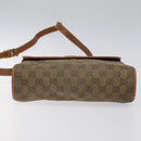 GUCCI GG Canvas Shoulder Bag Brown Gold Auth BA1547-5