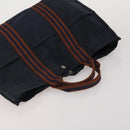HERMES Fourre Tout Hand Bag Cotton 3 Set Navy Gray Auth BA15471-12