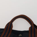 HERMES Fourre Tout Hand Bag Cotton 3 Set Navy Gray Auth BA15471-13