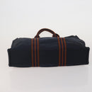 HERMES Fourre Tout Hand Bag Cotton 3 Set Navy Gray Auth BA15471-14
