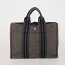 HERMES Fourre Tout Hand Bag Cotton 3 Set Navy Gray Auth BA15471-16