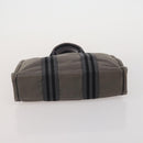 HERMES Fourre Tout Hand Bag Cotton 3 Set Navy Gray Auth BA15471-20