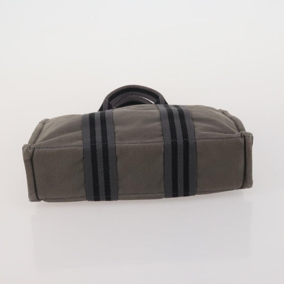HERMES Fourre Tout Hand Bag Cotton 3 Set Navy Gray Auth BA15471