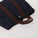 HERMES Fourre Tout Hand Bag Cotton 3 Set Navy Gray Auth BA15471-5