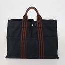 HERMES Fourre Tout Hand Bag Cotton 3 Set Navy Gray Auth BA15471-9