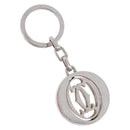 CARTIER Must Line Double C Decor Key Holder Silver Auth BA15473A-1