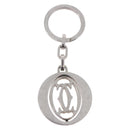 CARTIER Must Line Double C Decor Key Holder Silver Auth BA15473A-3