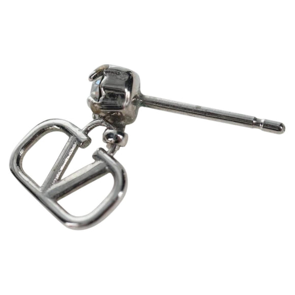 VALENTINO Earring Metal Silver Auth BA15474V