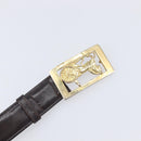CELINE Belt Leather 5 Set Brown Gold Tone Silver Auth BA15477-11