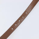 CELINE Belt Leather 5 Set Brown Gold Tone Silver Auth BA15477-17