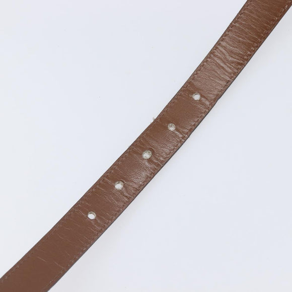CELINE Belt Leather 5 Set Brown Gold Tone Silver Auth BA15477