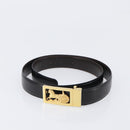 CELINE Belt Leather 5 Set Brown Gold Tone Silver Auth BA15477-18