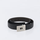 CELINE Belt Leather 5 Set Brown Gold Tone Silver Auth BA15477-2
