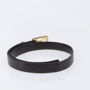 CELINE Belt Leather 5 Set Brown Gold Tone Silver Auth BA15477-8