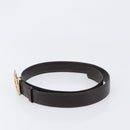 CELINE Belt Leather 5 Set Brown Gold Tone Silver Auth BA15477-9
