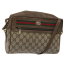 GUCCI GG Supreme Web Sherry Line Bag PVC Beige Gold 72 02 088 Auth BA1548-1