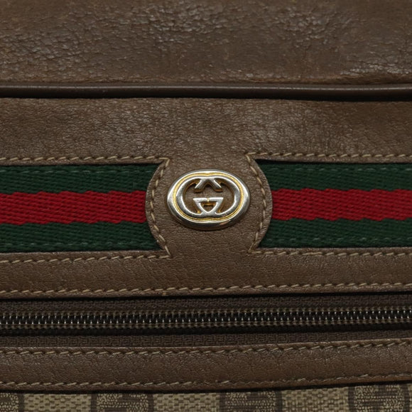 GUCCI GG Supreme Web Sherry Line Bag PVC Beige Gold 72 02 088 Auth BA1548