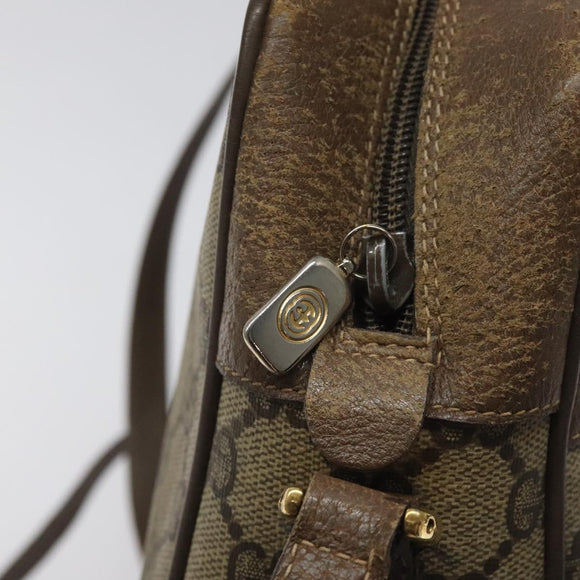 GUCCI GG Supreme Web Sherry Line Bag PVC Beige Gold 72 02 088 Auth BA1548