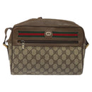 GUCCI GG Supreme Web Sherry Line Bag PVC Beige Gold 72 02 088 Auth BA1548-13