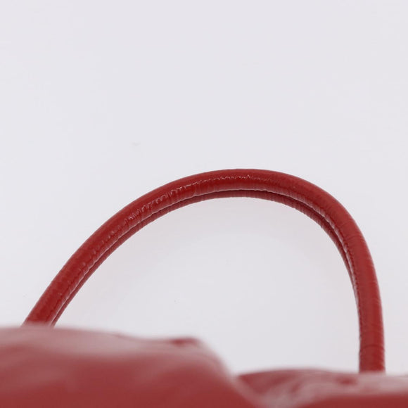 Salvatore Ferragamo Gancini Hand Bag patent Red Silver Auth BA15486