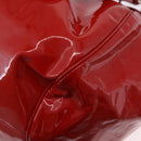 Salvatore Ferragamo Gancini Hand Bag patent Red Silver Auth BA15486-18