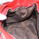 Salvatore Ferragamo Gancini Hand Bag patent Red Silver Auth BA15486-23