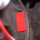 Salvatore Ferragamo Gancini Hand Bag patent Red Silver Auth BA15486-12