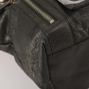 Chloe Tote Bag Leather Gray Gold Tone Auth BA15487-14