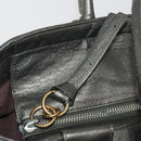 Chloe Tote Bag Leather Gray Gold Tone Auth BA15487-10